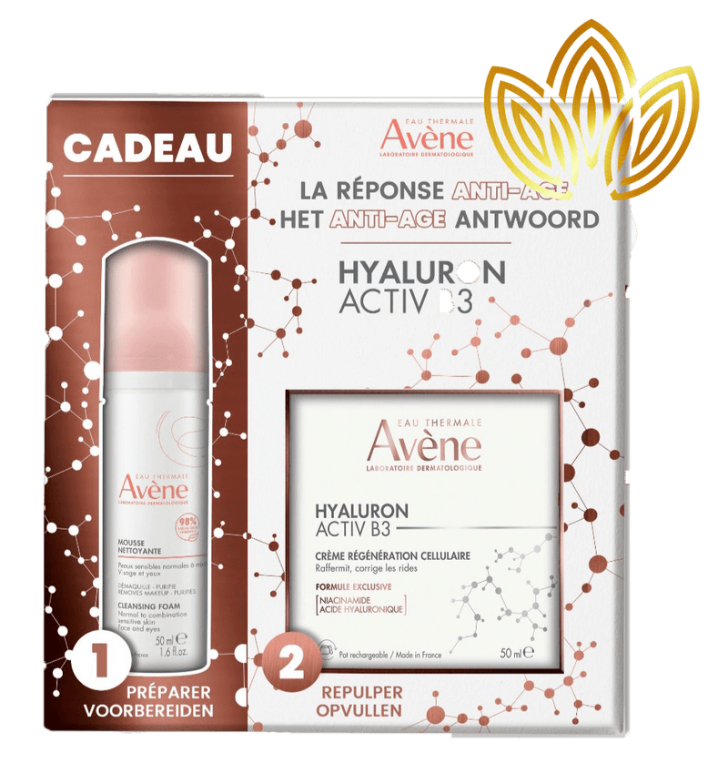 Eau Thermale Avène GEZICHT Avène HYALURON ACTIV B3 GIFTBOX Dagcrème en reinigend schuim Dermatheek