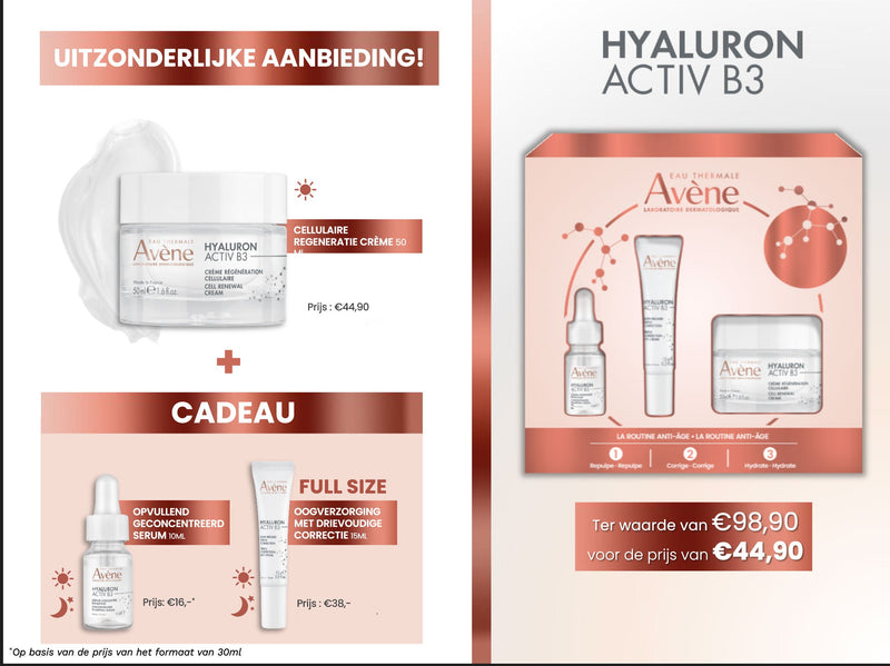 Dermatheek GEZICHT PRE-ORDER - LIMITED EDITION AVÈNE HYALURON ACTIV B3 CADEAUDOOS Dermatheek