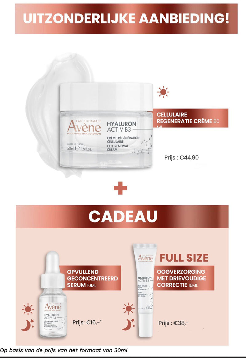 Dermatheek GEZICHT PRE-ORDER - LIMITED EDITION AVÈNE HYALURON ACTIV B3 CADEAUDOOS Dermatheek
