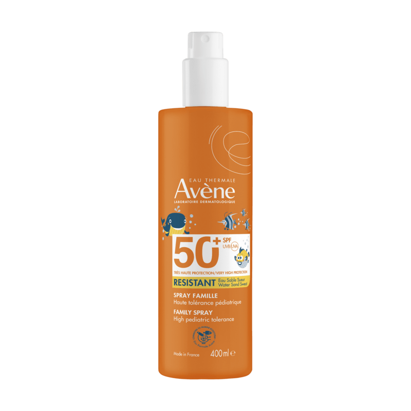 Eau Thermale Avène ZON 400 ml familie spray Avène SUN SPF 50+ Spray voor Kinderen Dermatheek
