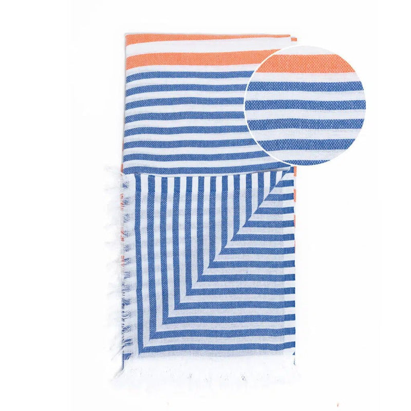 Dermatheek De Kadootjes Handdoek Hamamdoek met Geschenkdoos Bali Blauw Oranje Dermatheek