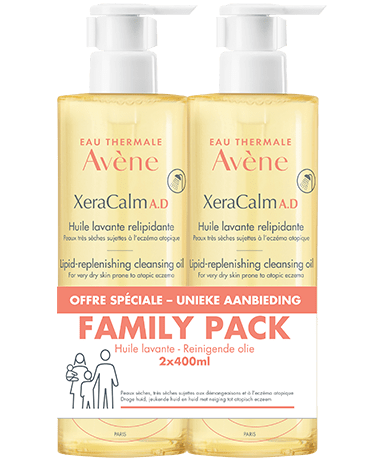 Eau Thermale Avène LICHAAM DUO Family 2 x 400 ml Avène XERACALM A.D. Voedende Doucheolie Dermatheek