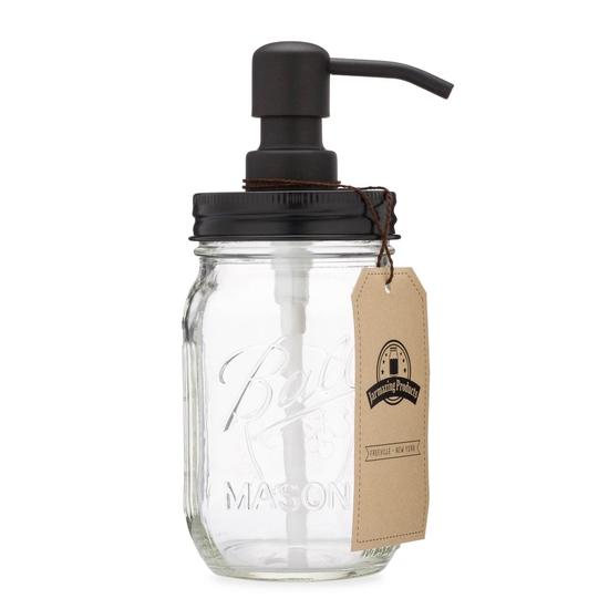 Dermatheek Mason Jar Zeeppompje - GLAS/ZWART 0.5 l Dermatheek